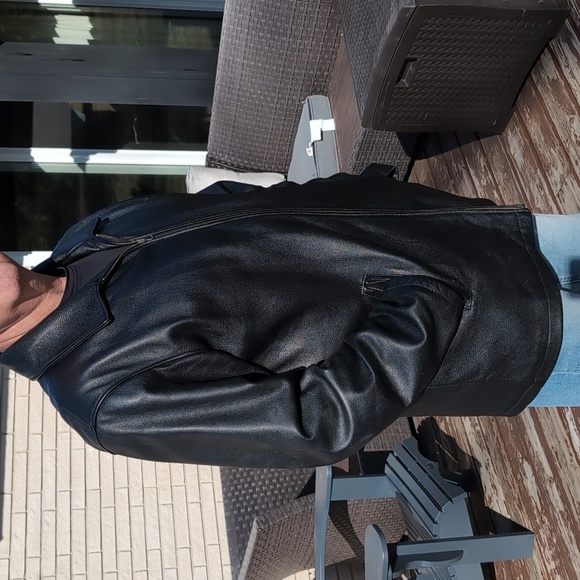 Danier Leather Coat Men's Large Long Tall - Picture 1 of 16